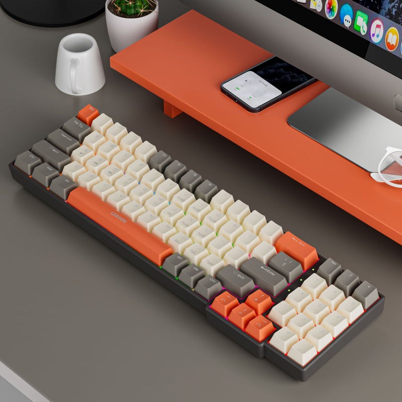 K780 Wired Mechanical Keyboard Customized Electric Sports Game Plug Axis Rgb Three-Color Mechanical Keyboard - Image 1